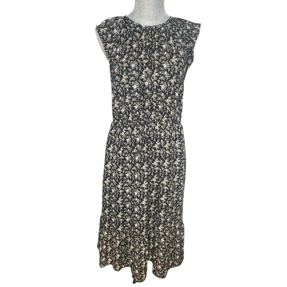J. Crew Mercantile cap-sleeve midi dress superbloom size S